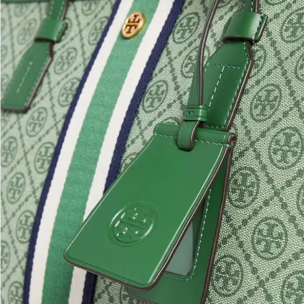 Tory Burch Green and White Tote Bag - original - Picture 9 of 9